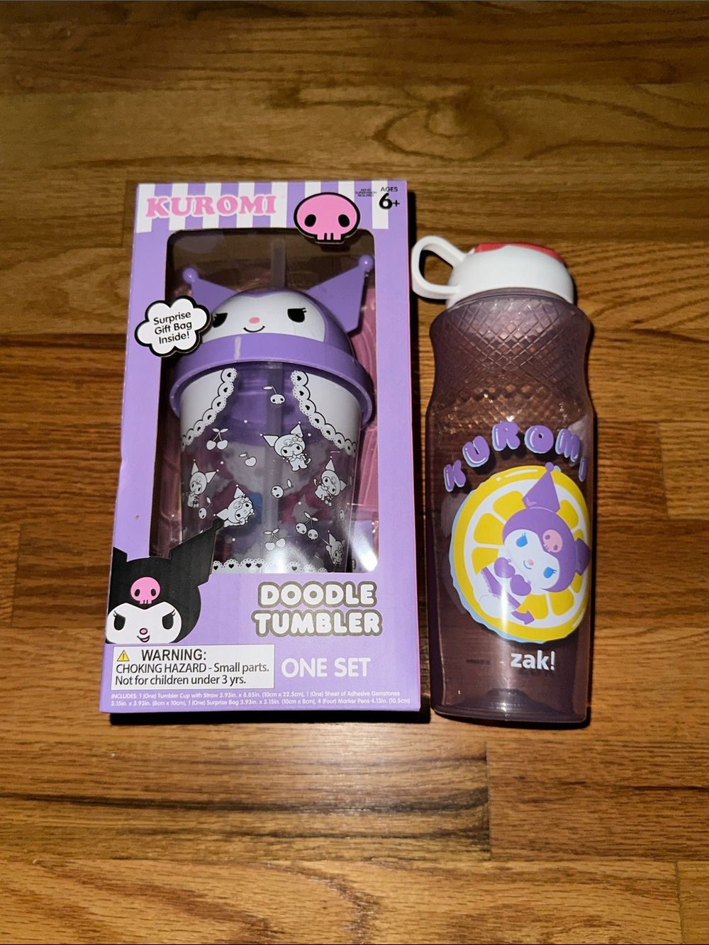 Kuromi Doodle Tumbler and Zak 30 Oz Water Bottle Bundle